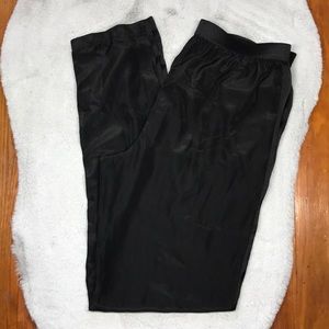 Black Silky Joggers Sheer Side Panels
